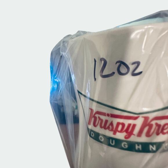 Krispy Kreme Doughnuts Logo Mug Retro Diner Style Hourglass Embossed 2010 Coffee - Picture 5 of 5